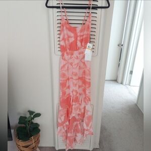 Pink Tie Dye High Low Dress